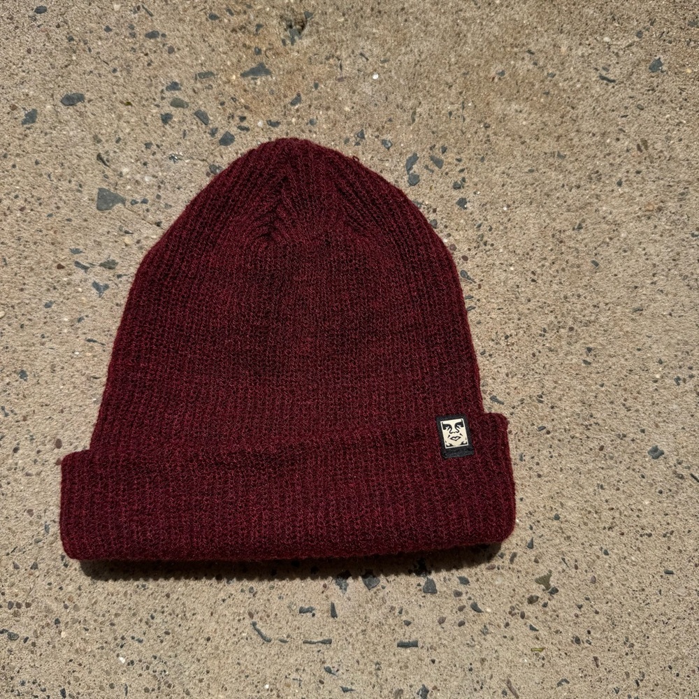 Obey Burgundy Beanie